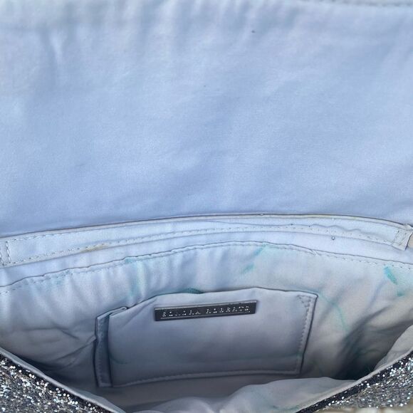 Sondra Roberts Pearl Silver Glitter w/Raised pearl Accents Clutch/Shoulder Bag - Picture 8 of 11